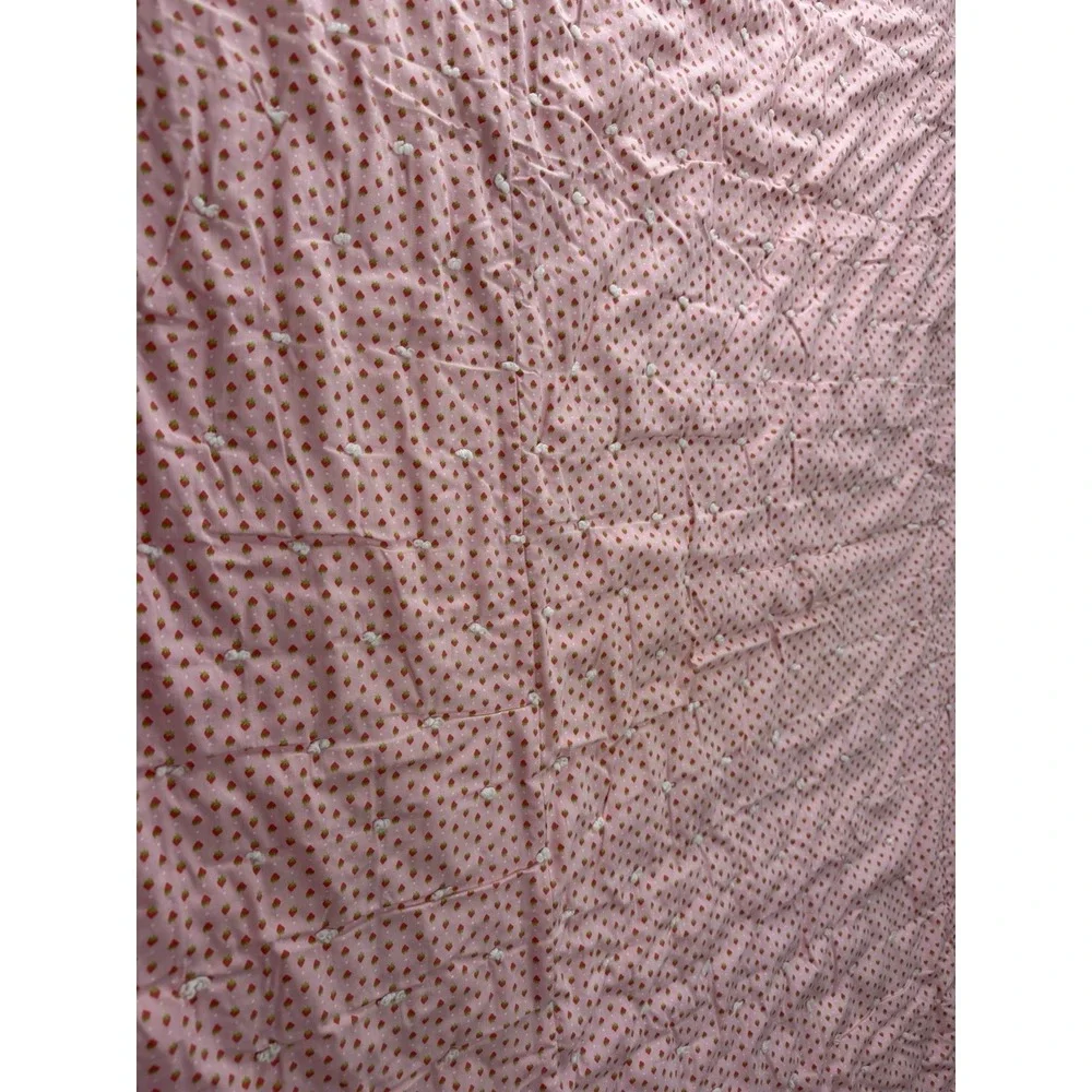 Vintage‎ Strawberry Pink Red Ruffles Bed Spread 68 x 87